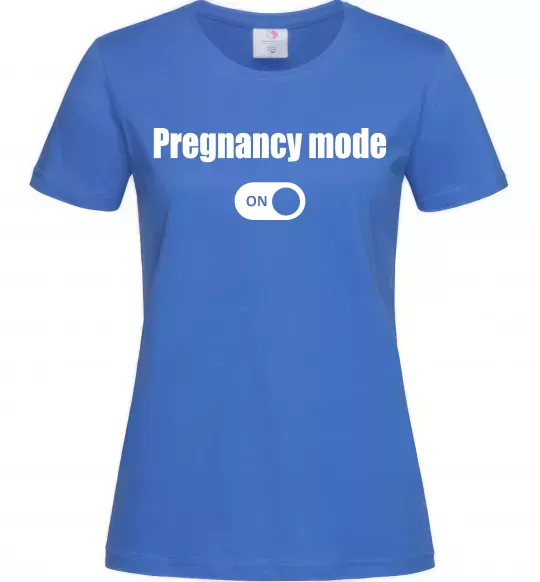 Жіноча футболка Pregnancy mode on Яскраво-синій фото