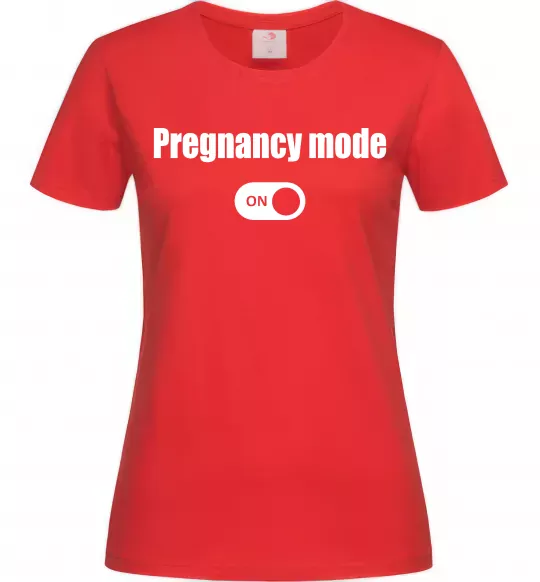 Жіноча футболка Pregnancy mode on Червоний фото
