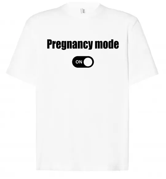 Футболка Оверсайз Pregnancy mode on Білий фото