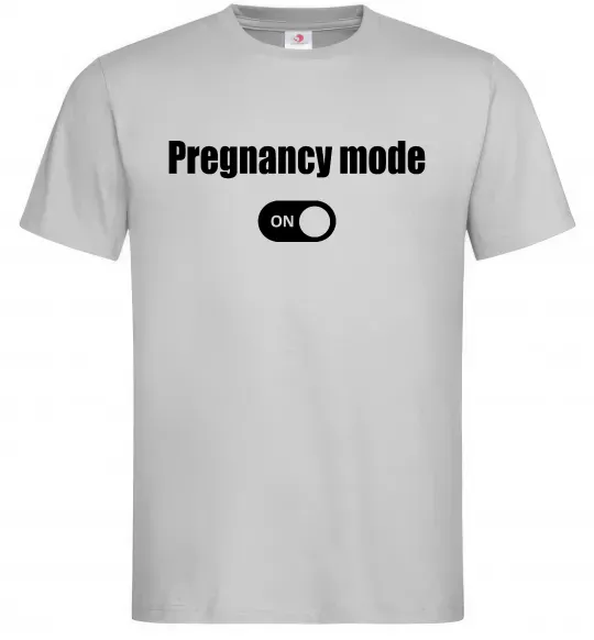 Чоловіча футболка Pregnancy mode on Сірий фото
