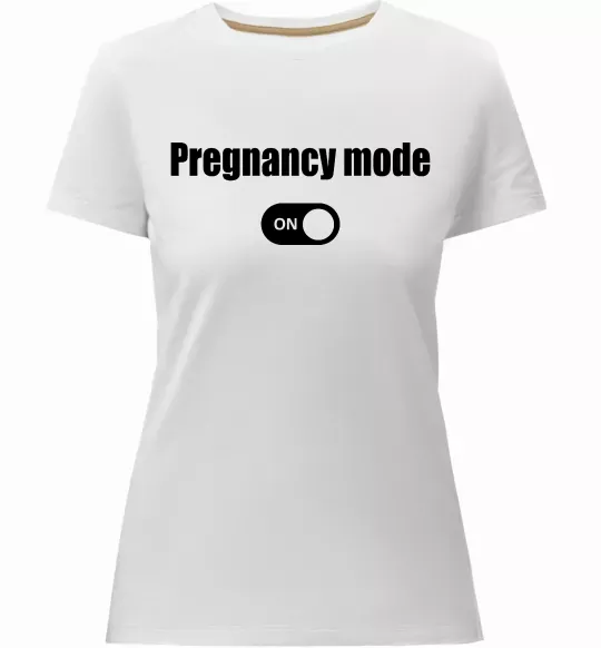 Женская премиум футболка Pregnancy mode on Белый фото