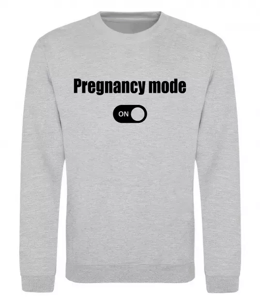 Свитшот Pregnancy mode on Серый меланж фото