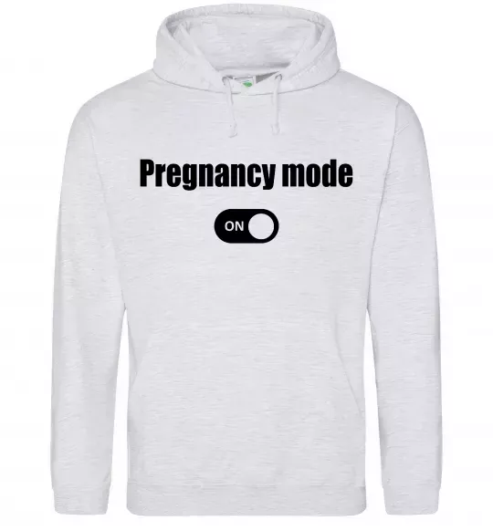 Жіноча толстовка (худі) Pregnancy mode on Сірий меланж фото