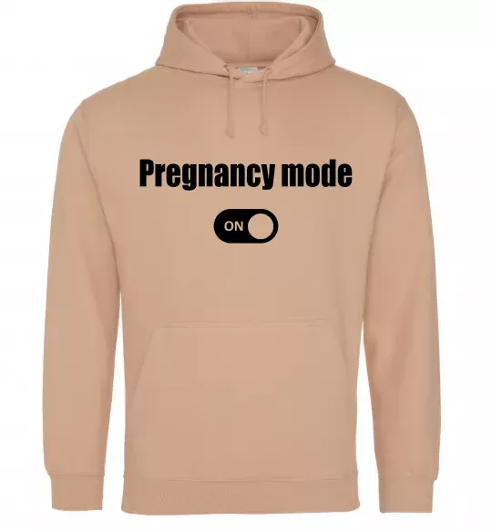Жіноча толстовка (худі) Pregnancy mode on Пісочний фото