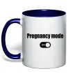 Чашка с цветной ручкой Pregnancy mode on Глубокий темно-синий фото
