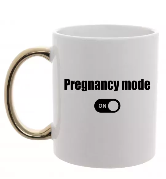 Чашка с цветной ручкой Pregnancy mode on Золото фото