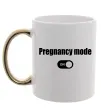 Чашка с цветной ручкой Pregnancy mode on Золото фото