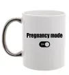 Чашка с цветной ручкой Pregnancy mode on Серебро фото