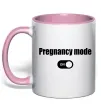 Чашка с цветной ручкой Pregnancy mode on Нежно розовый фото