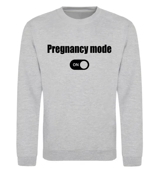 Свитшот Pregnancy mode on Серый меланж фото