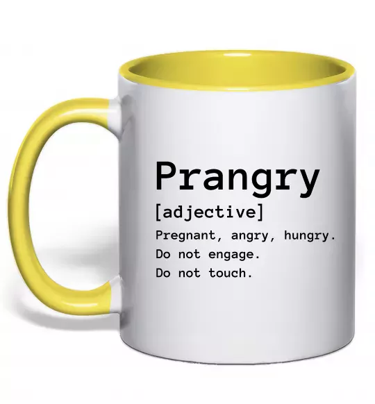 Чашка с цветной ручкой Prangry Солнечно желтый фото