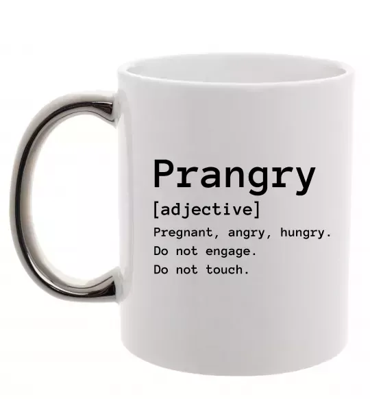 Чашка с цветной ручкой Prangry Серебро фото