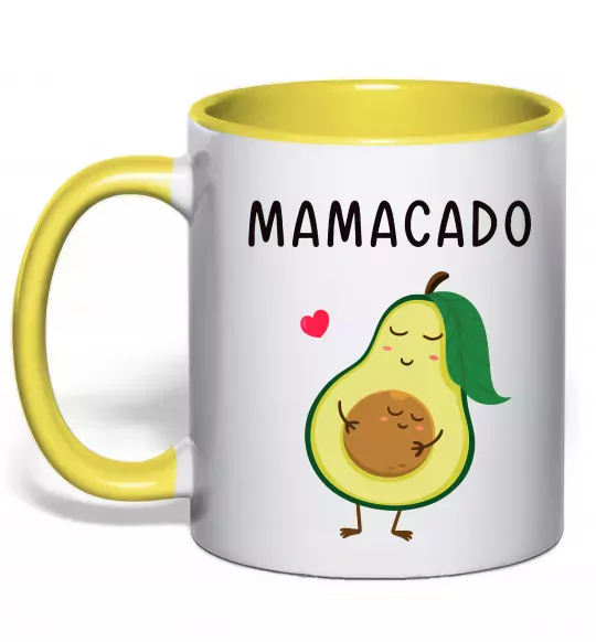 Чашка з кольоровою ручкою Mamacado Сонячно жовтий фото