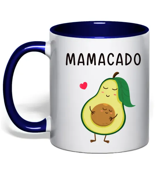 Чашка з кольоровою ручкою Mamacado Глибокий темно-синій фото