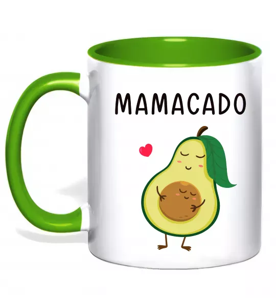 Чашка з кольоровою ручкою Mamacado Зелений фото