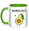 Чашка з кольоровою ручкою Mamacado Зелений фото