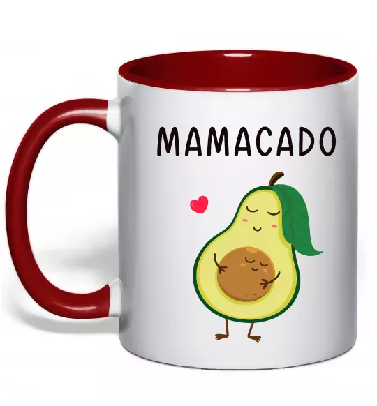 Чашка з кольоровою ручкою Mamacado Червоний фото