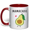 Чашка з кольоровою ручкою Mamacado Червоний фото