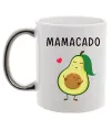 Чашка з кольоровою ручкою Mamacado Срібло фото