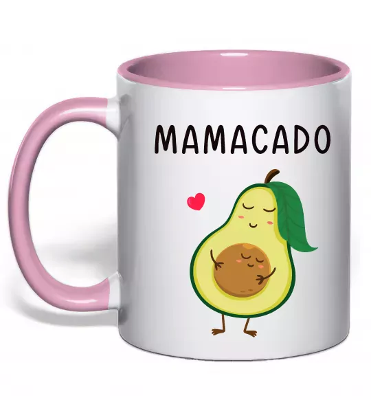 Чашка з кольоровою ручкою Mamacado Ніжно рожевий фото