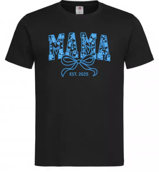 Чоловіча футболка Mama est.date Чорний фото