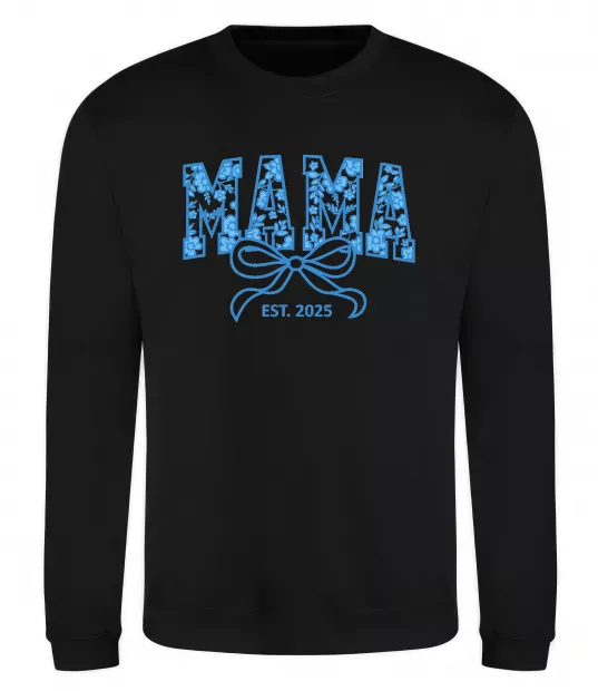 Свитшот Mama est.date Черный фото