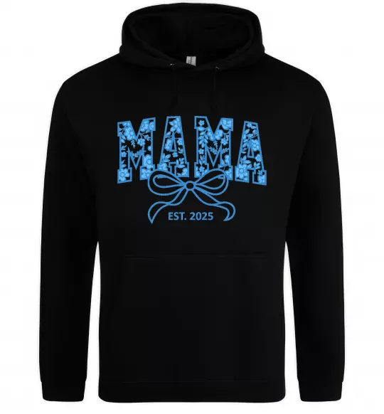Женская толстовка (худи) Mama est.date Черный фото
