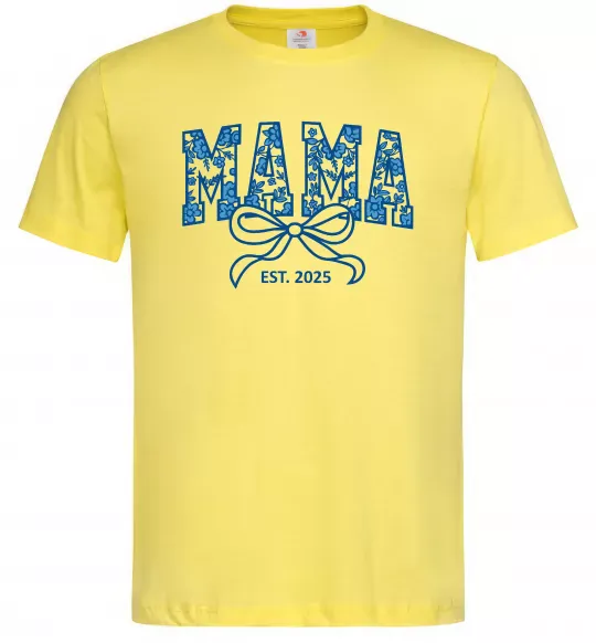 Чоловіча футболка Mama est.date Лимонний фото