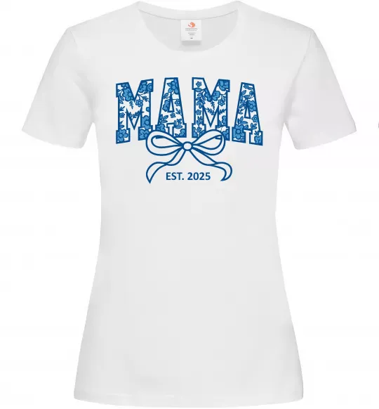 Жіноча футболка Mama est.date Білий фото