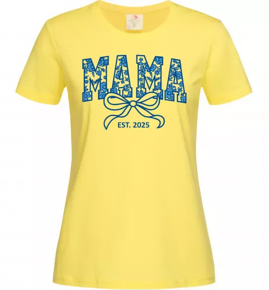 Жіноча футболка Mama est.date Лимонний фото
