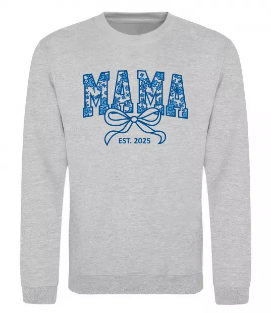 Свитшот Mama est.date Серый меланж фото