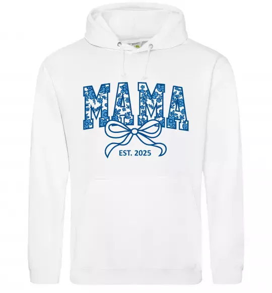 Женская толстовка (худи) Mama est.date Белый фото