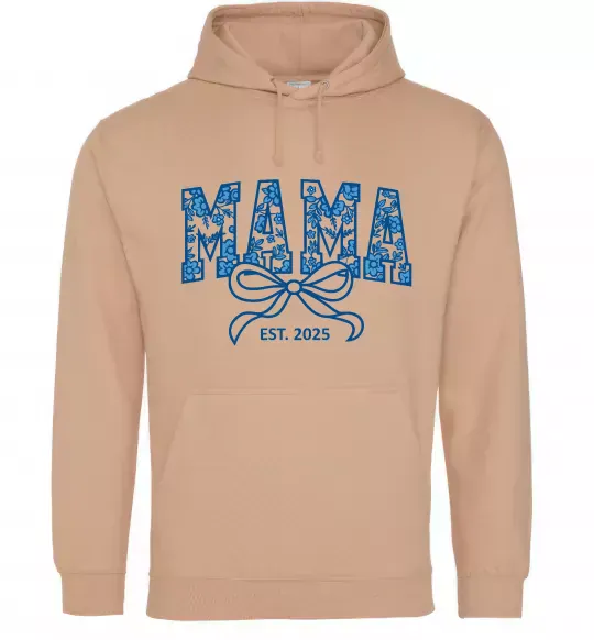 Женская толстовка (худи) Mama est.date Песочный фото