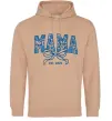 Женская толстовка (худи) Mama est.date Песочный фото