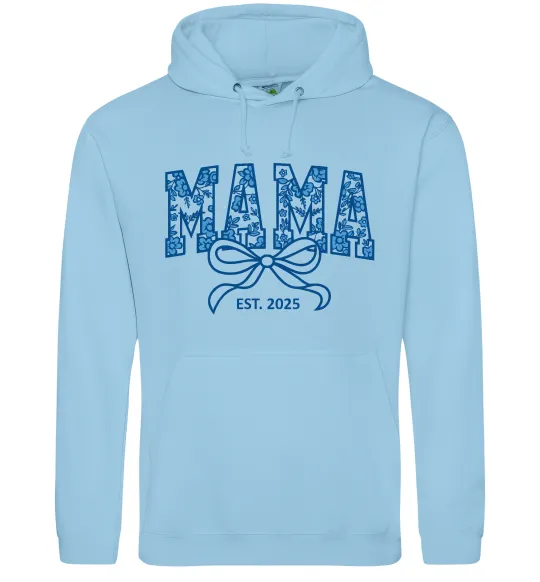 Женская толстовка (худи) Mama est.date Голубой фото