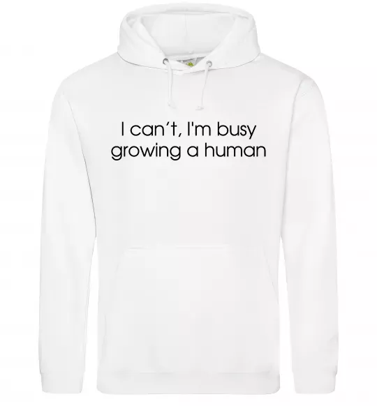 Жіноча толстовка (худі) Busy growing a human Білий фото