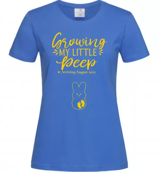 Жіноча футболка Growing my little peep Яскраво-синій фото