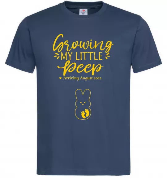 Мужская футболка Growing my little peep Темно-синий фото