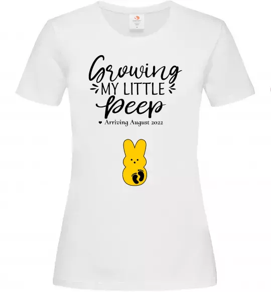 Жіноча футболка Growing my little peep Білий фото