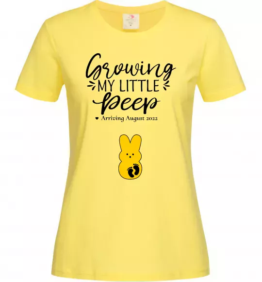 Жіноча футболка Growing my little peep Лимонний фото