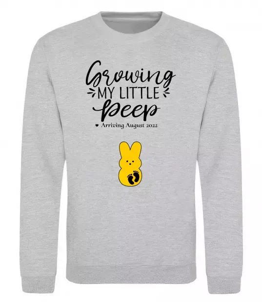 Свитшот Growing my little peep Серый меланж фото