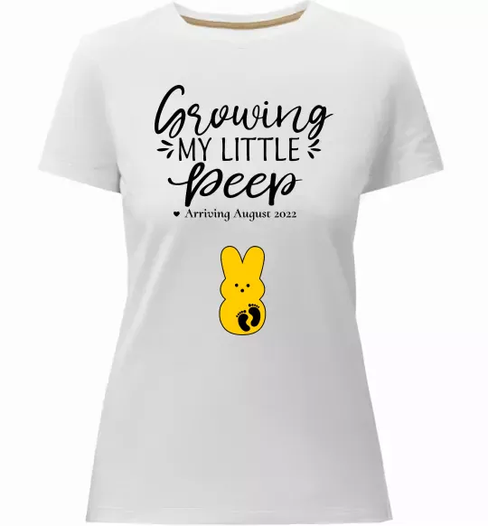 Жіноча преміум футболка Growing my little peep Білий фото