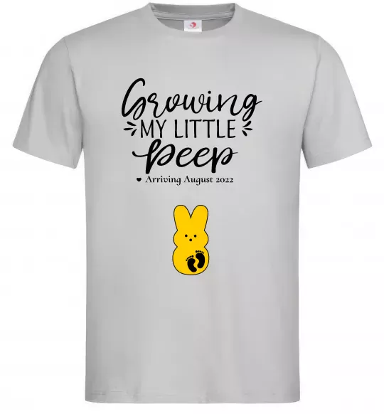 Мужская футболка Growing my little peep Серый фото