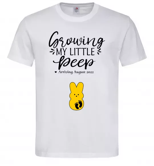 Мужская футболка Growing my little peep Белый фото