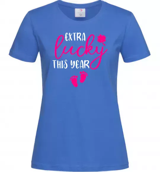 Жіноча футболка Extra lucky this year Яскраво-синій фото