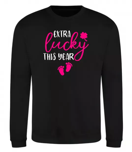 Світшот Extra lucky this year Чорний фото