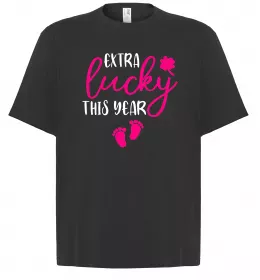 Футболка Оверсайз Extra lucky this year Черный фото
