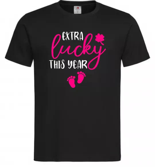 Мужская футболка Extra lucky this year Черный фото
