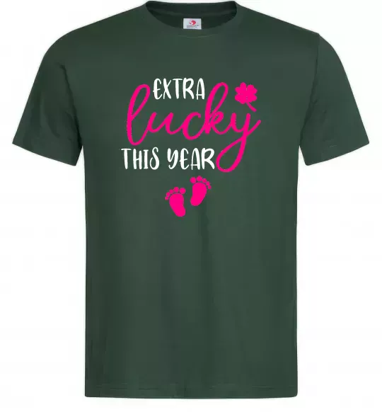 Мужская футболка Extra lucky this year Темно-зеленый фото