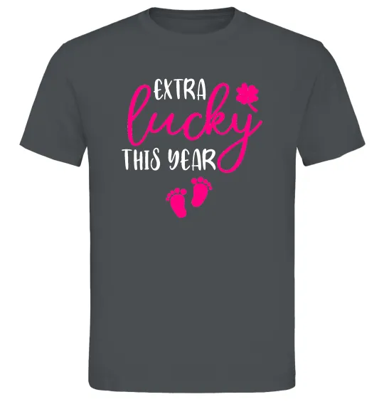 Мужская футболка Extra lucky this year Графит фото